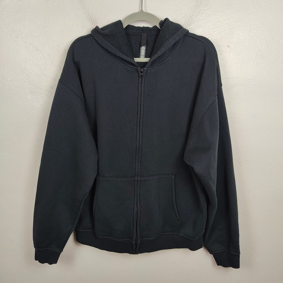Skims Hoodie Sweatshirt Womens Large Black Full Zip Fleece Casual Lounge - Picture 2 of 8